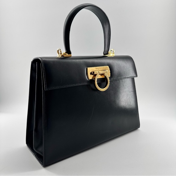 Salvatore Ferragamo Gancini Leather Top Handle Bag - Picture 4 of 17